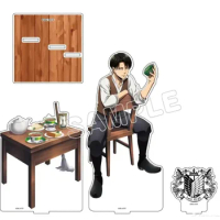 Attack On Titan Levi Rivaille Ackerman Anime Action Figure Doll Game Acrylic Stand Model Plate Cosplay Toy For Gift