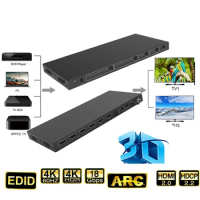 With Audio extractor/ARC/EDID HDMI-compatible Switch Video Splitter HDMI-compatible matrix switcher Game live screen splitter