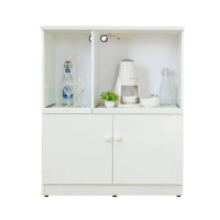 【南亞塑鋼】3尺二門二拉盤防水塑鋼電器櫃/收納餐櫃(白色)