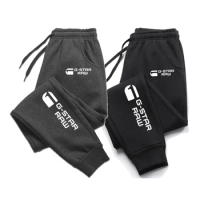 G-Star Raw Print Men Sweatpants Jogging Sports Pants 2024 Autumn Winter Fleece Warm Gyms Trousers Men's Casual Sportswear Pants
