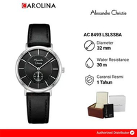 Jam Tangan Wanita Alexandre Christie Classic AC 8493 LSLSSBA Black Dial Black Leather Strap