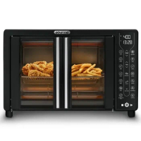 17 Cu In Volume Capacity Digital French Door Air Fryer Toaster Oven, Black