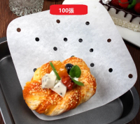 方形氣炸鍋專用烘焙紙（100張） 蒸籠紙【規格白色方形7吋（18cm）】  透氣 | 防油 |  防油墊紙 | 牛油紙 | 防粘紙 #DADADI