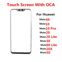 Outer Screen For Huawei Mate 60 50 30 Lite 10 Pro 20 X 20X Touch Panel LCD Display Front Glass Cover Repair Replace Parts + OCA