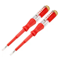 uxcell Voltage Tester Pen AC100-500V 3mm Slotted Circuit Test Red 2pcs