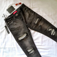 RUCAS SEASON 12 DARK GREY CAVIAR LEATHER JEANS [ ORIGINAL ] Limited Celana Panjang Pria