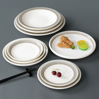 密胺圓盤餐廳飯店酒店專用圓形菜盤仿瓷平盤自助餐盤塑料骨碟商用