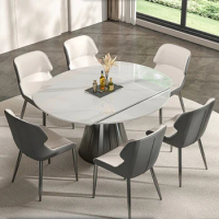 Folding Kitchen Dining Table Marble Round Console Salon Coffee Dining Table Dinner Livingroom Room Sets Mesa Salon Furniture