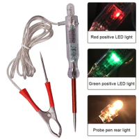 6V/12V/24V Electrical Voltage Tester Pen Probe Lamp Digital Display Electric Light Test Pen Dual-color LED Light Car Repair Tool