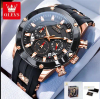 (HARGA ASAL JGN GRAB) Olevs Men's Watch Original Quartz Waterproof Original Comfortable Silicone St