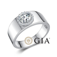 【鉅曜】GIA 50分 主鑽 豪華圓夢男戒(培育鑽石 PT750)
