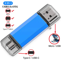 High Speed 64GB Pendrive cle usb 3.0 OTG USB Flash Drive 128GB 256GB TYPE C External Storage Memory Stick 32GB 16GB Pen Drive