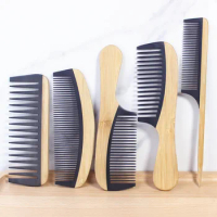 Hot Sale Natural Bamboo Wooden Tail Hair Combs Anti-Static Hairs Care Healthy Massage Close-Tooth Comb For Women