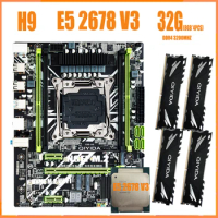 QIYIDA X99 motherboard set with LGA2011-3 Xeon E5 2678 V3 CPU 4PCS x 8GB =32GB 3200MHz DDR4 memory