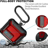 For Airpods 3 Pro 2 1 Cases[Secure Lock]Rugged Protector Cover Men Protector Case Cover with Carabiner Armor for Airpods 3 Cases