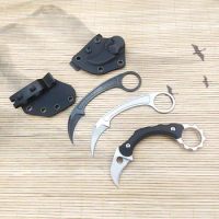 EDC Outdoor Camping Survival Gear Rescue Karambit CS GO Self Defense Fixed Blade Knife Tactical Military Hunting Knives For Men
