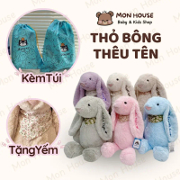 [Thỏ Thêu Tên FULLBOX] Thỏ bông lông mềm thêu tên cho bé theo yêu cầu, quà tặng ý nghĩa, thỏ jellyca