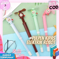 PULPEN KIPAS ELECTRIC PEN LUCU UNIK PEN KIPAS ROBOT ELEKTRIK KIPAS ANGIN MINI LUCU PULPEN IMPOR COD 
