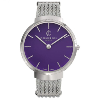 CHARRIOL 夏利豪 Slim系列 時尚經典鋼索手錶x紫x34mm(ST34CS 560 010)