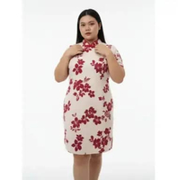 BAJU IMLEK DRESS BATIK ORIENTAL WANITA CHEONGSAM JUMBO BIG SIZE 32 LD 120 CM XXL XXXL DRESS HAMIL PE