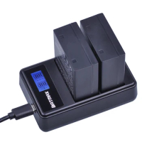Batmax 1800mAh BLH-1 BLH1 Battery+LCD Dual USB Charger for Olympus E-M1 Mark II Camera