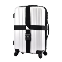 กระเป๋าเดินทางสายเข็มขัดกระเป๋าเดินทางปรับได้420ซม. อุปกรณ์เสริมกระเป๋าเดินทางกล่องเข็มขัดยึดรหัสผ่าน18-34นิ้ว