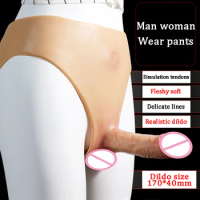 Sexy Realistic Dildo Silicone Wearable Penis Pants For Men Super Soft Female Masturbator Strapon Dildo Sex Toy for Women Lesbian