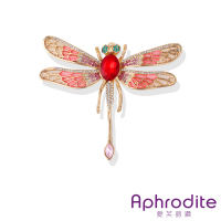【Aphrodite 愛芙晶鑽】寶石胸針 蜻蜓胸針/璀璨閃耀寶石大蜻蜓造型胸針(3色任選)