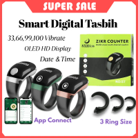 S7 Smart Digital Tasbih 33/100 Vibrate OLED Display Rechargeable Date Time Tasbih Cincin Zikir Zehco