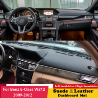 For Mercedes-Benz E-Class W212 E200 E250 E300 E220d AMG Suede Leather Dashmat Dashboard Cover Pad Dash Mat Auto Car Accessories