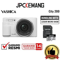 JPC KEMANG Yashica City 200 Compact Digital Camera Pocket Kamera GARANSI RESMI + Memory 64GB White