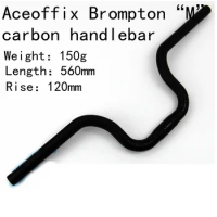 Aceoffix Carbon Fiber Bicycle Handlebar M Model UD Matte MTB Carbon Handlebar 500-560mm for Brompton