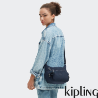 『牛角包』Kipling 碧海深藍多袋實用側背包-GABBIE S
