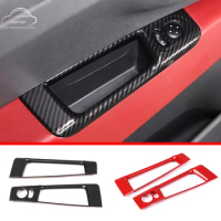 For Fiat 500 2010-2022 ABS Carbon Fiber Style Car Mirror Adjustment Switch Frame Cover Decorative Stickers Interior Accessories