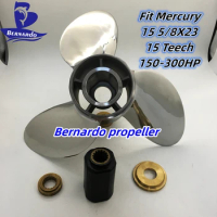 Bernardo Propeller 15 5/8x23 Fit Mercury Outboard Engines 175 HP 225HP 300HP Stainless Steel 15 Tooth Spline RH 48-8M0040404