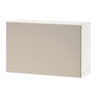 BESTÅ 上牆式收納櫃組合, 白色/lappviken 淺灰色/米色, 60x22x38 公分