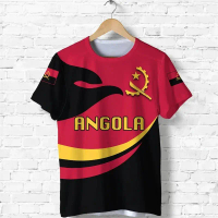 Áo Thun Nam Mùa hè, Cờ Angola, In 3D Quốc Gia Angola, Ngoại Cỡ, Áo Tập GYM, Áo Thun ngắn Tay Thể Dục