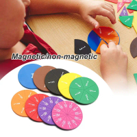 Mainan Edukasi Matematika Disk Pecahan Magnetik Set Alat Peraga Montessori Untuk Belajar Fractions