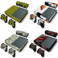 For Xbox One Console + 2 Pcs Controller Skin + Kinect Skin Sticker Set