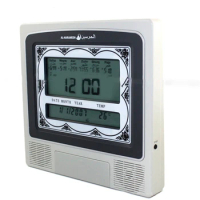 Temperature Display Table Clock Muslim Pray Azan Time Reminder Desk Prayer Alarm