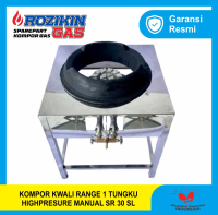 KOMPOR KWALI RANGE 1 TUNGKU HIGHPRESURE SR 30 SL MEJA STAINLESS + SELANG REGULATOR