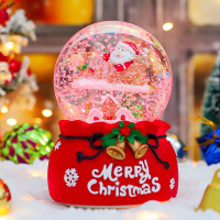圣誕節禮物送閨蜜自動飄雪水晶球發光音樂盒旋轉八音盒生日禮物女