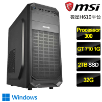 【NVIDIA】Processor雙核GT730 Win11P{一生一世}文書電腦(Processor-300/H610/32G/2TB)