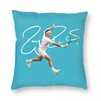 Roger Federer Autograph Pillowcase Polyester Linen Velvet Printed Zip Decor Pillow Case Sofa Cushion Cover