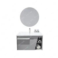 Bathroom Cabinet Multi-Layer Solid Wood Assembled Cabinet Smart Mirror Anti-Fog Moisture-Proof Bathroom Bathroom Cabinet