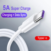 5A USB Type C Cable Fast Charge QC 3.0 Data Wire For Samsung S10 S20 A32 A52 A72 A12 A22 5G Huawei Charging Data Sync USB Cable