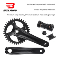 BOLANY Mountain Bicycle Crank 32/34/36T Aluminum Alloy Positive And Negative Tooth Discs 104BCD Disc With Central Shaft