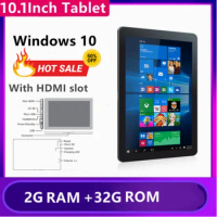 10.1'' Windows 10 Tablet Intel Atom X5-Z8350 With Mini HDMI 2GB DDR RAM 32GB ROM 6000mAh RCA03 Tablets PC