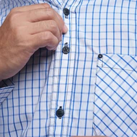 DGM Kemeja Panjang Kemeja Pria Panjang Kotak Kemeja Yarndyed Kotak | Kemeja Yarndyed Putih Garis Bir