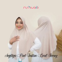 RIS HIJAB - Hijab Segitiga Instan PAD Oval Jersey ANTEM Panjang Menutup Dada Kerudung Muslim